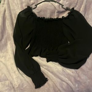 Black mesh crop top. Available for discount bundle with other qualifying items!